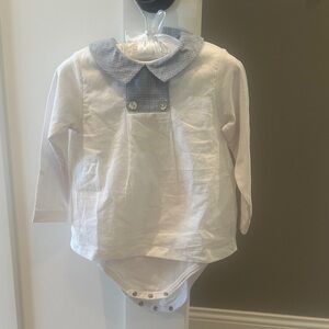 Classic White and Blue Kids Bodysuit